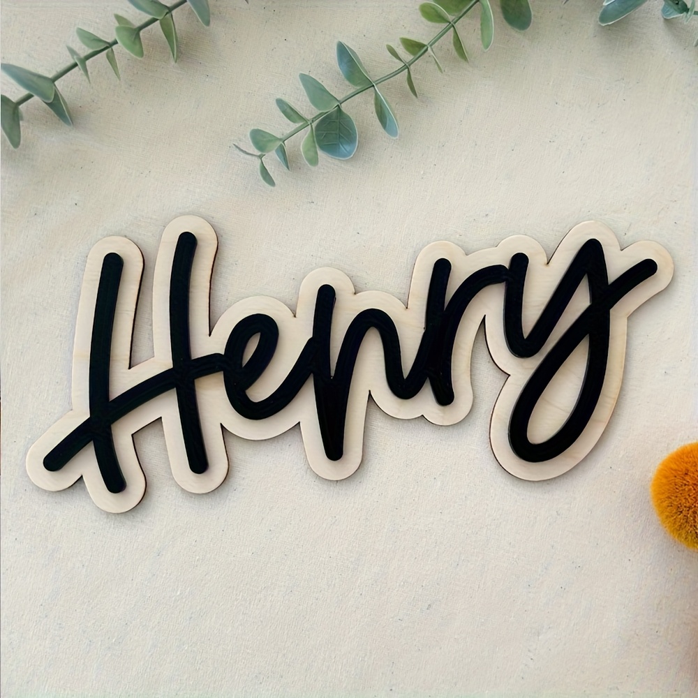 Halloween Party Supplies - Personalized Double-Layered Wooden Name Plaque -