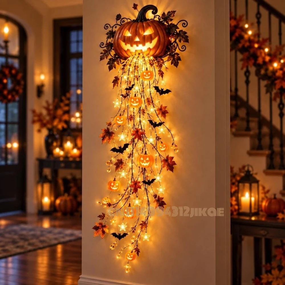 Halloween Led String Lights Orange - Elegant Halloween Cascade Wall Light Collection,
