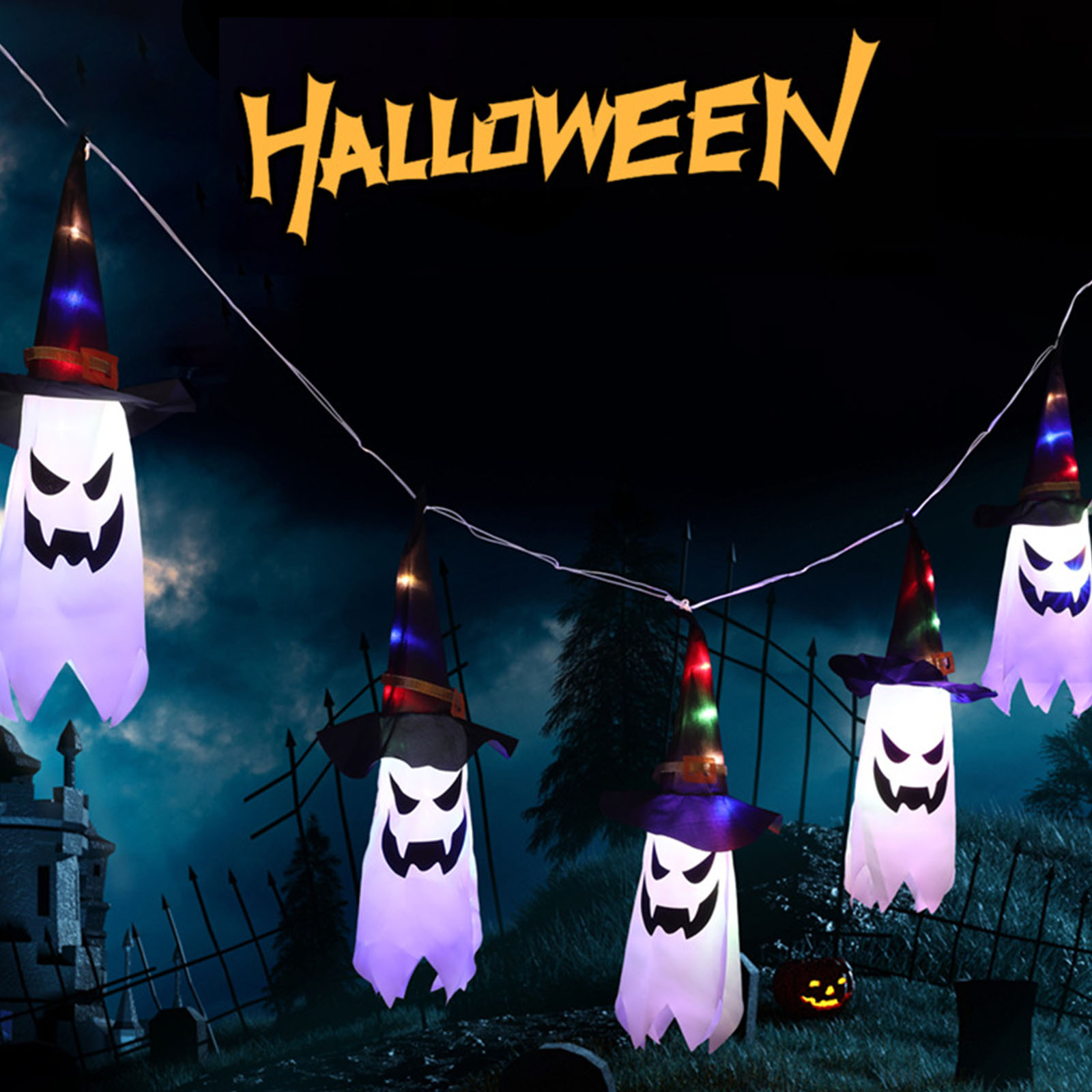 Halloween Decorative Lights Ha - Halloween Led String Lights Orange 评论和价格