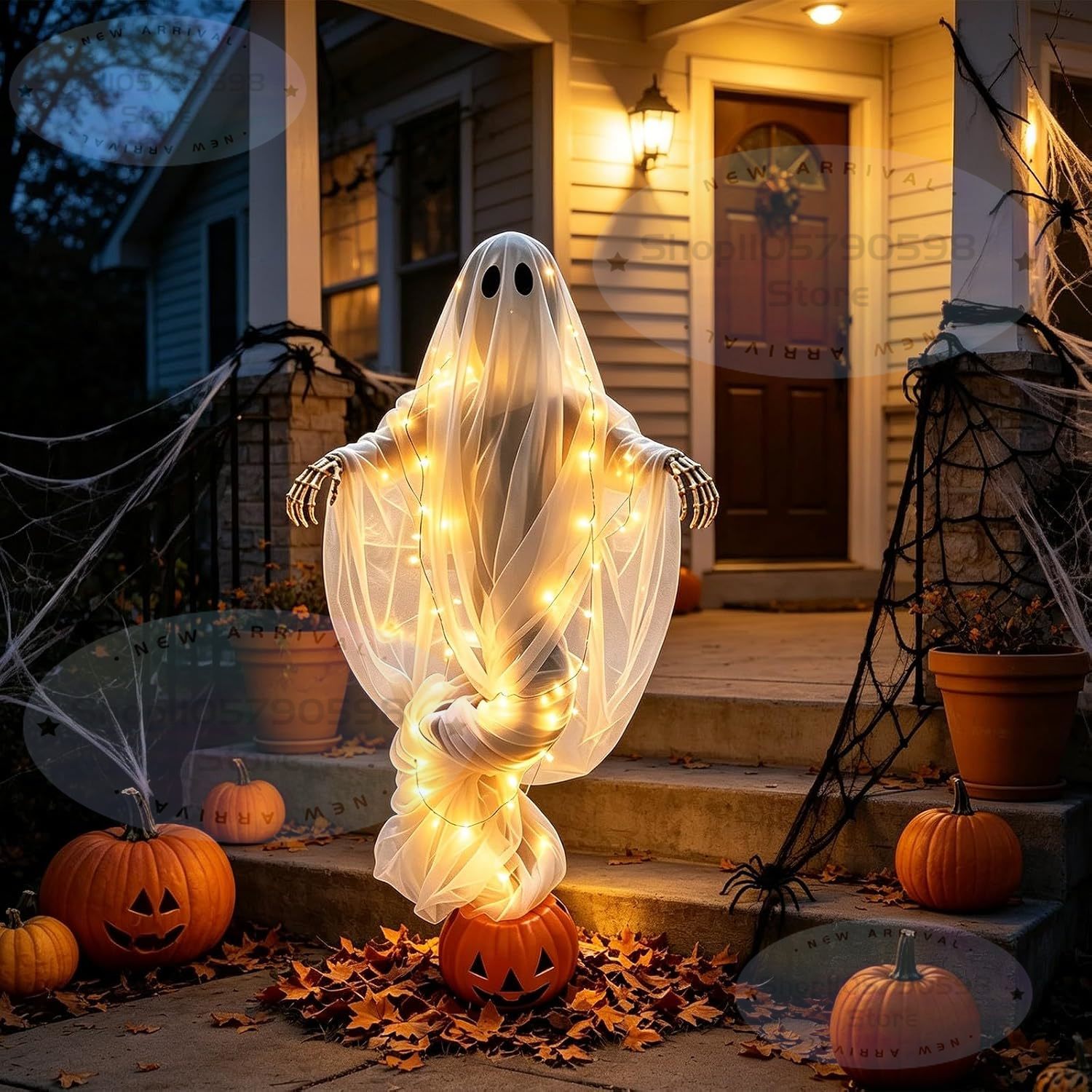 2026 Swirling Ghost Pumpkin Ya - Halloween Pumpkin Decor Led 评论和价格