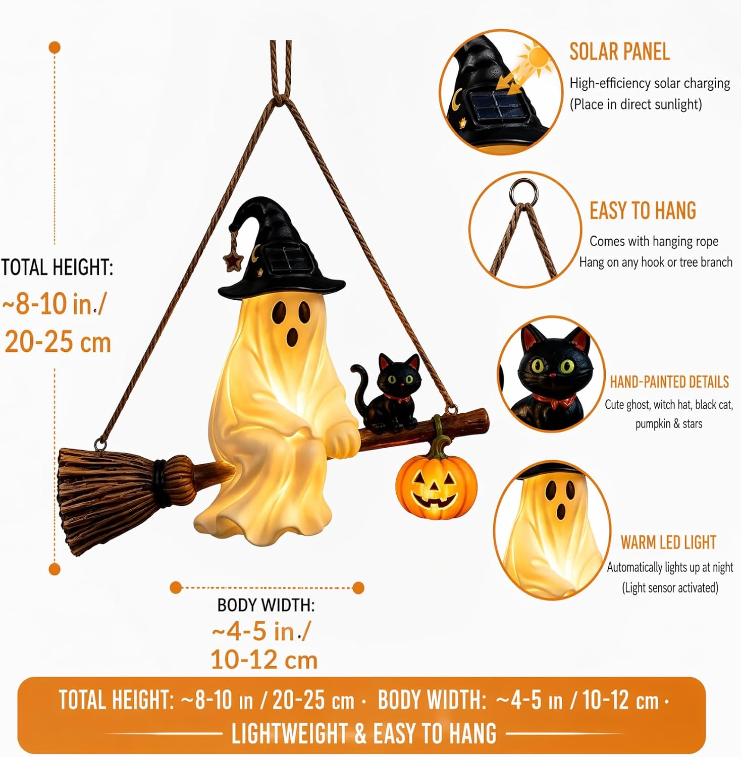 Solar Ghost Chandelier Hallowe - Pumpkin Lantern Halloween 评论和价格