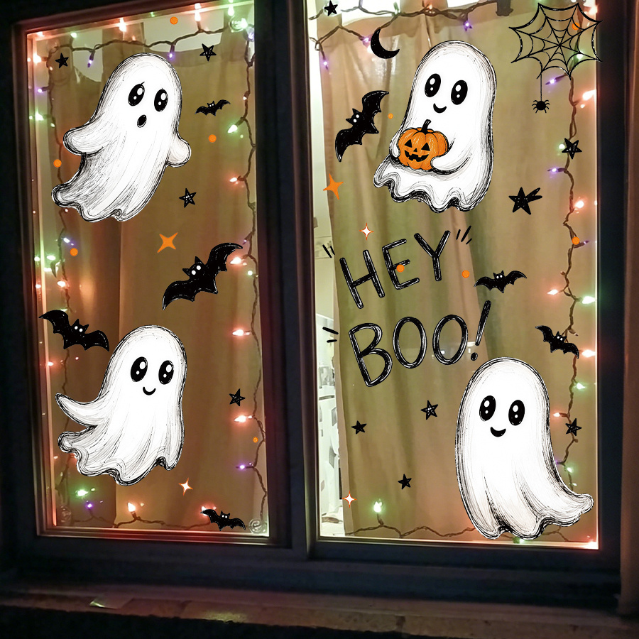 3pcs Halloween Window Decals S - Spider Web Halloween Decoration 评论和价格