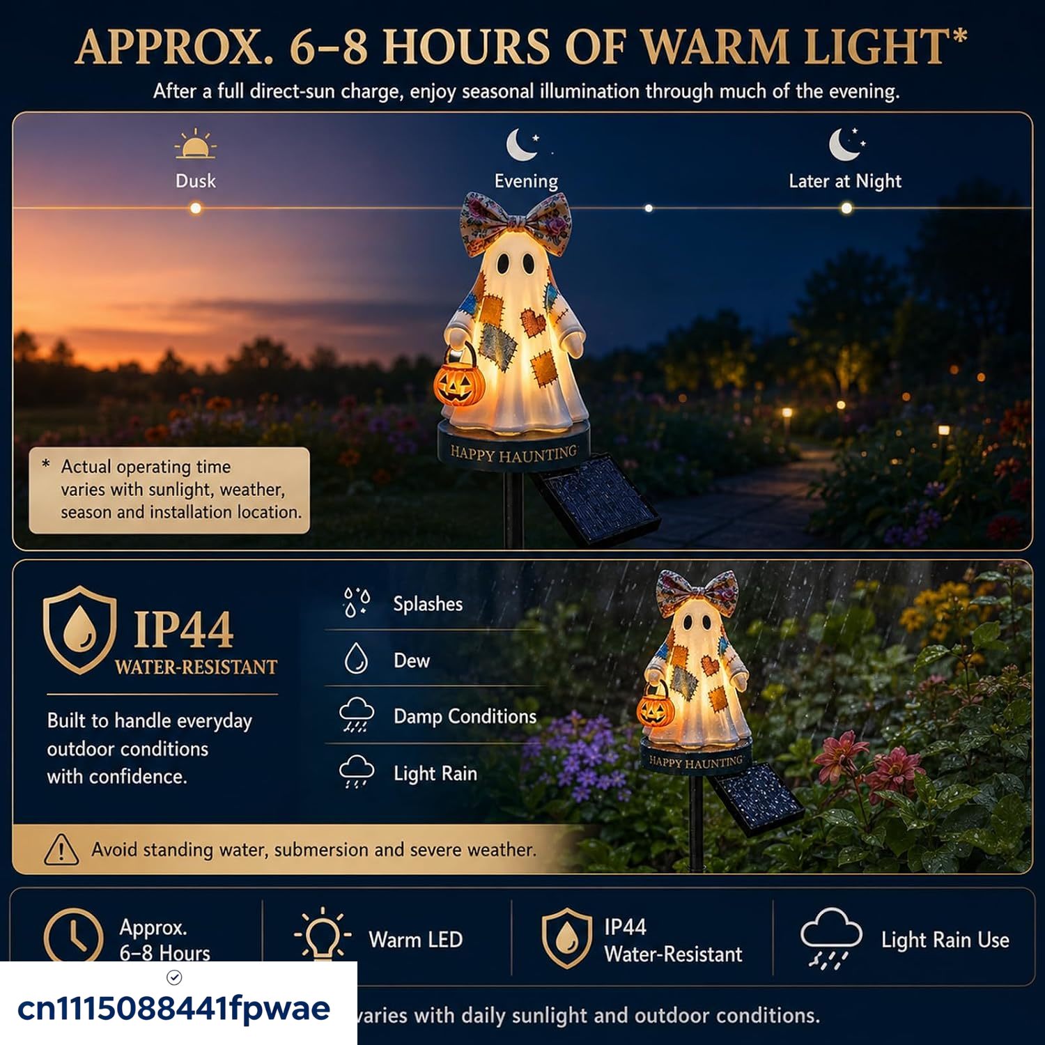 Solar Halloween Decorations Ou - Pumpkin Lantern Halloween 评论和价格