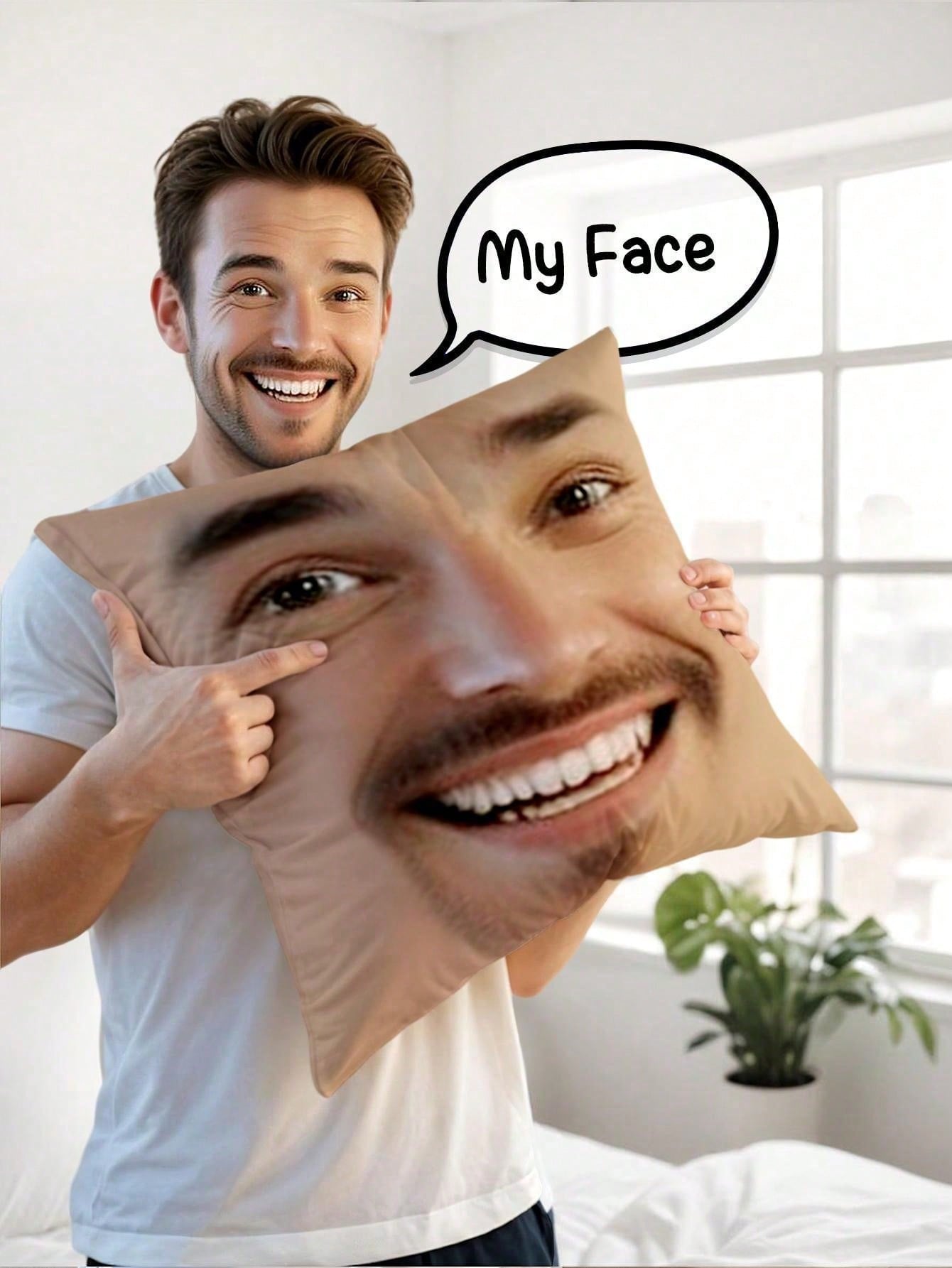 1pc Custom Face Square Pillow  - Halloween Party Supplies 评论和价格