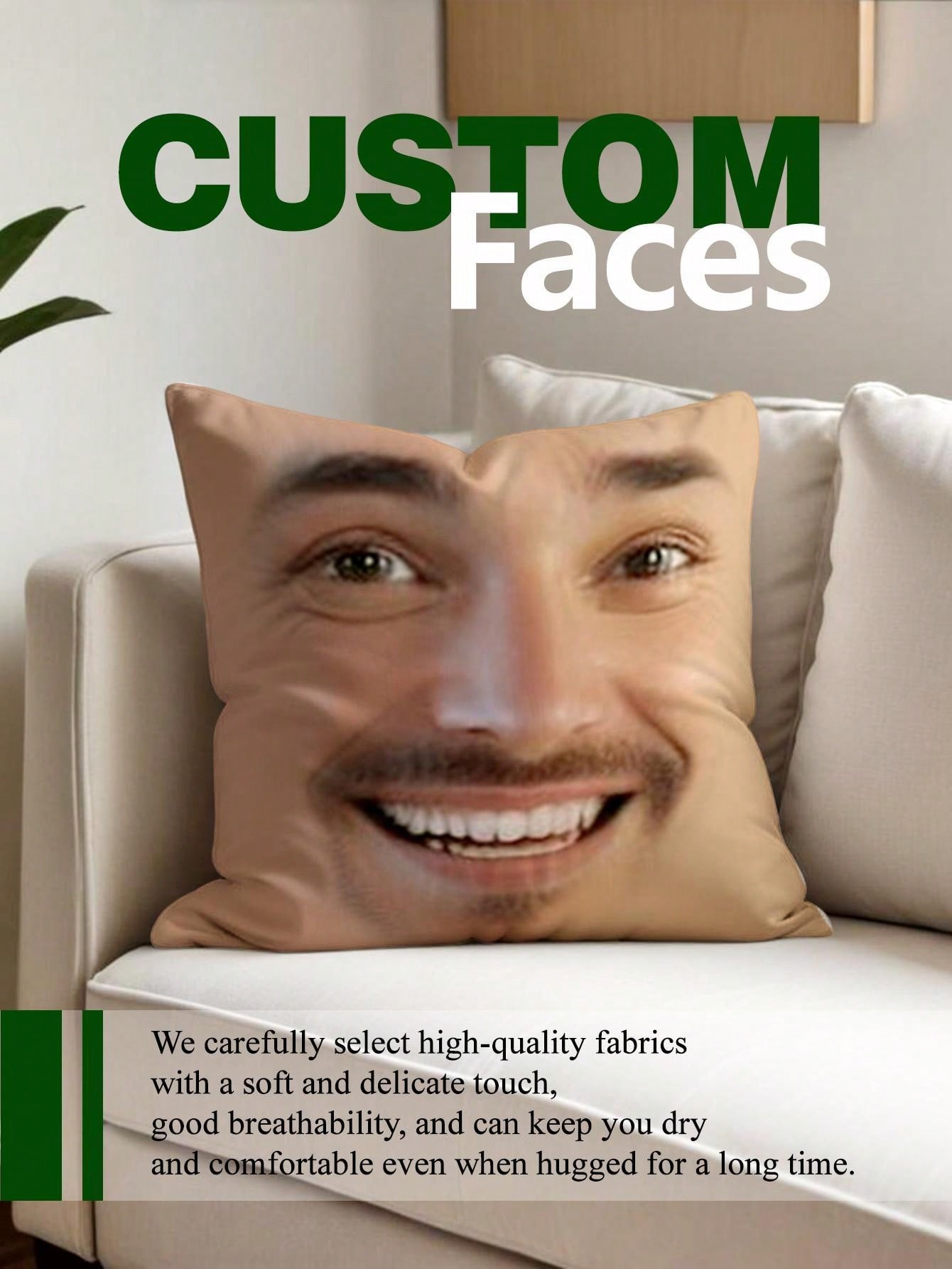 1pc Custom Face Square Pillow  - Halloween Party Supplies 评论和价格