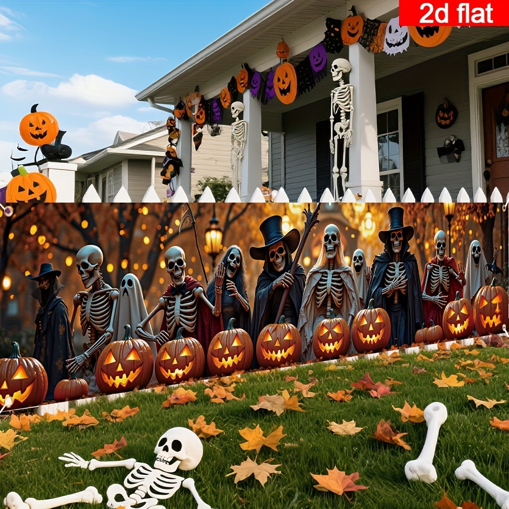 Halloween Skeleton Ghost Fence - Halloween Skeleton Decoration 评论和价格
