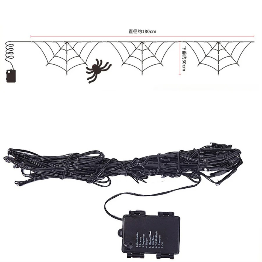 Halloween Spider Web String Li - Halloween Led String Lights Orange 评论和价格