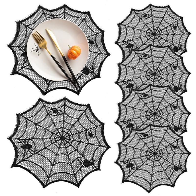 [MOA]2/4Pcs Spider Web Black L - Spider Web Halloween Decoration 评论和价格