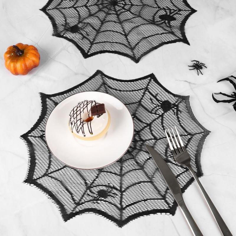 [MOA]2/4Pcs Spider Web Black L - Spider Web Halloween Decoration 评论和价格