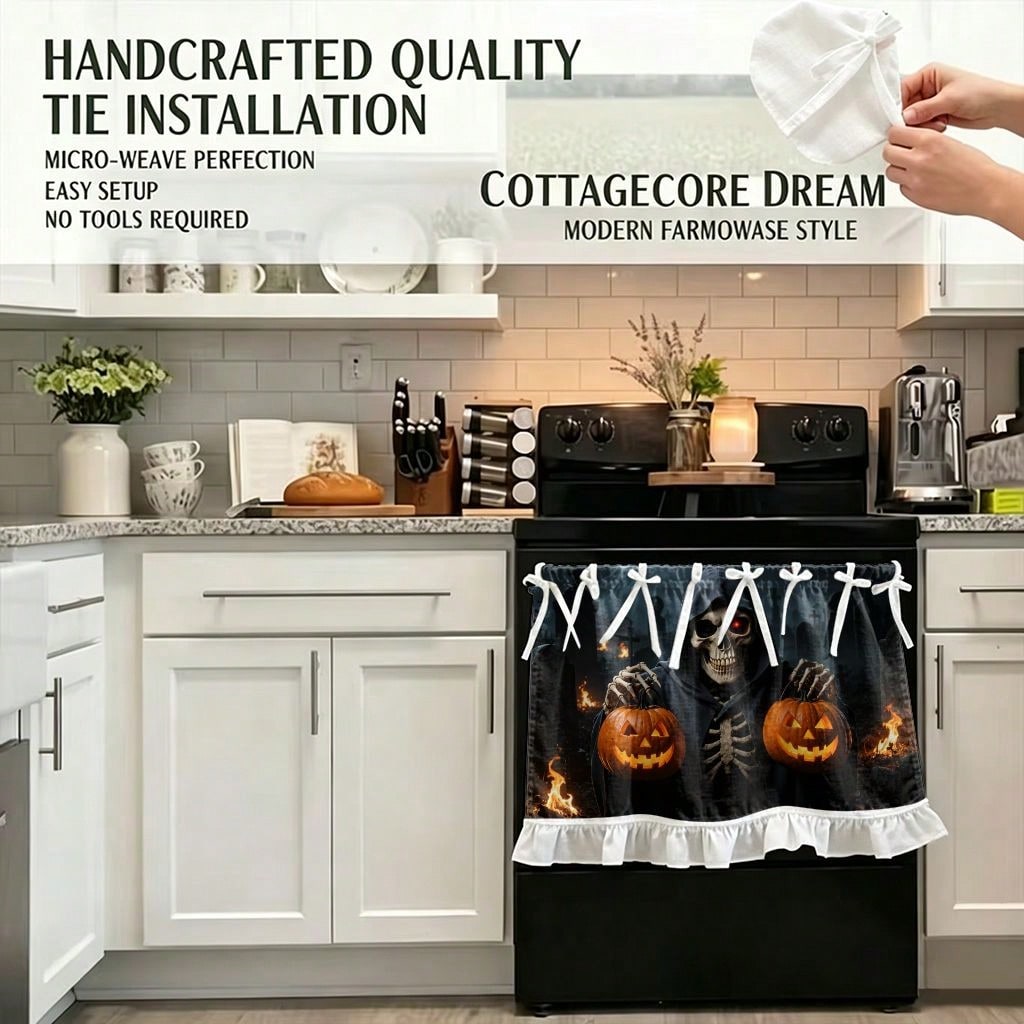 1 Piece Kitchen Stove Curtain  - Pumpkin Lantern Halloween 评论和价格