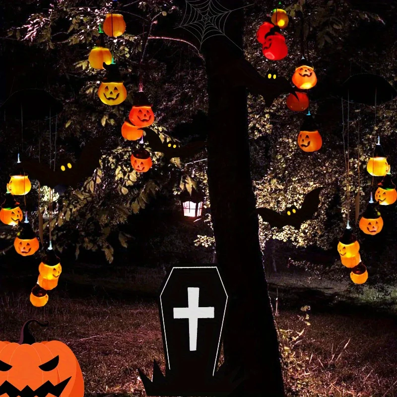 1-2PCS Solar Halloween LED Str - Halloween Pumpkin Decor Led 评论和价格