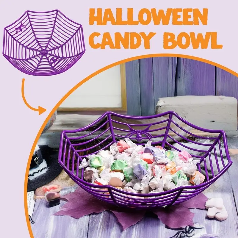 1/3 Pcs Halloween Candy Bowl S - Spider Web Halloween Decoration 评论和价格