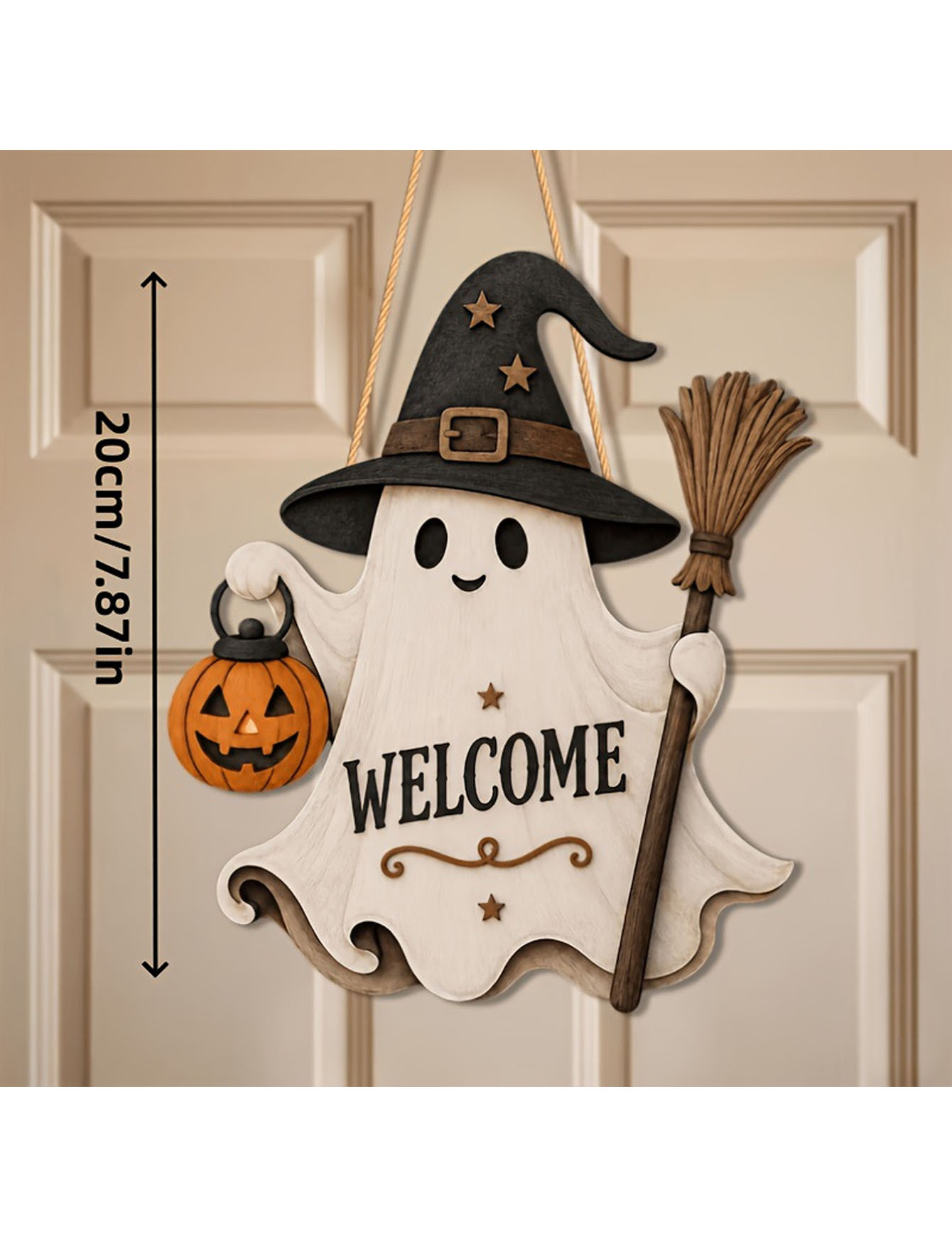 2D flat single-sided ghost doo - Pumpkin Lantern Halloween 评论和价格