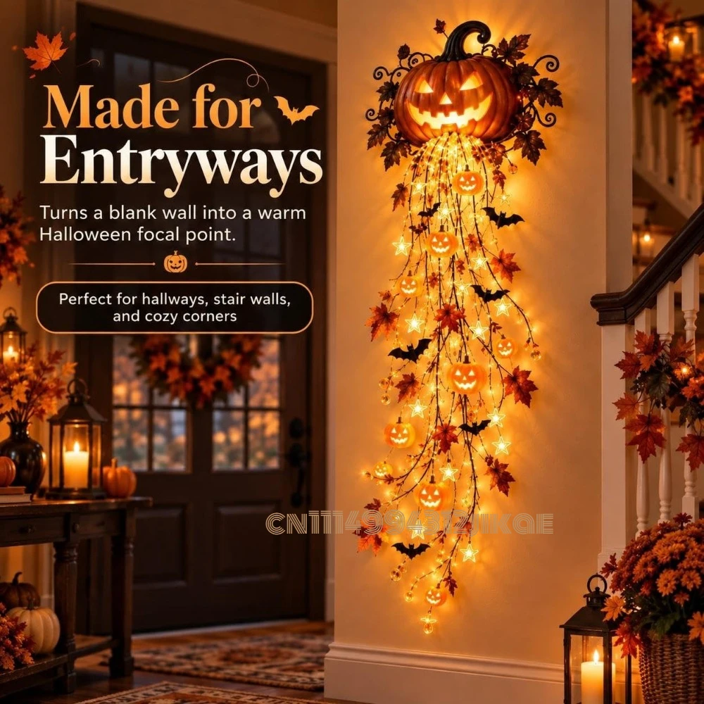 Elegant Halloween Cascade Wall - Halloween Led String Lights Orange 评论和价格