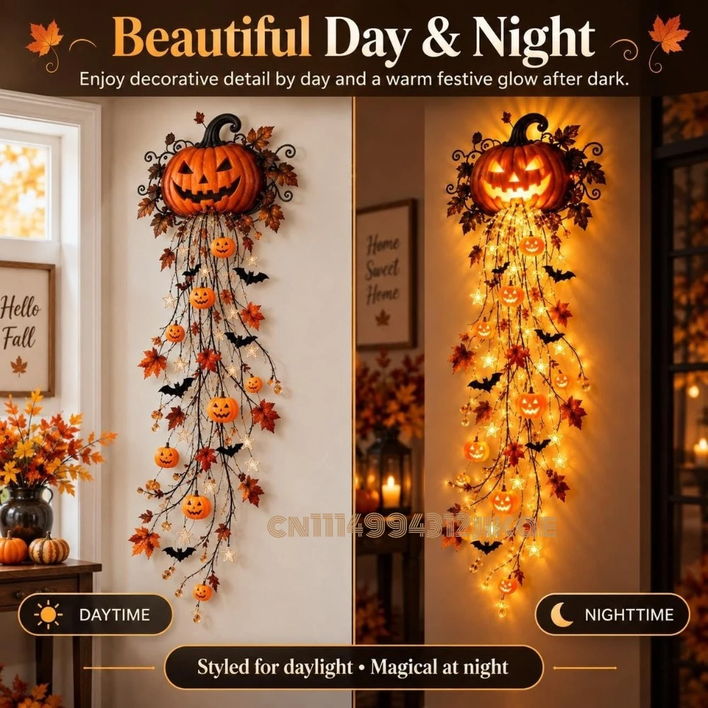 Elegant Halloween Cascade Wall - Halloween Led String Lights Orange 评论和价格