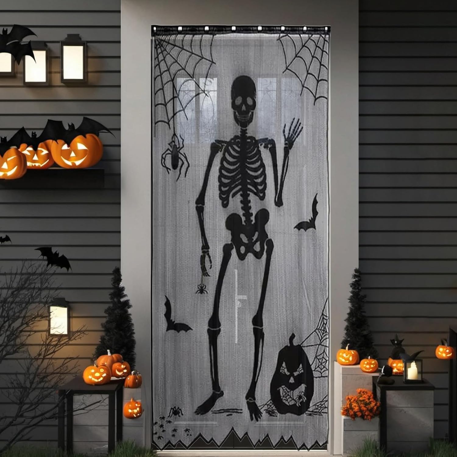 Halloween Skeleton Lace Door C - Halloween Skeleton Decoration 评论和价格