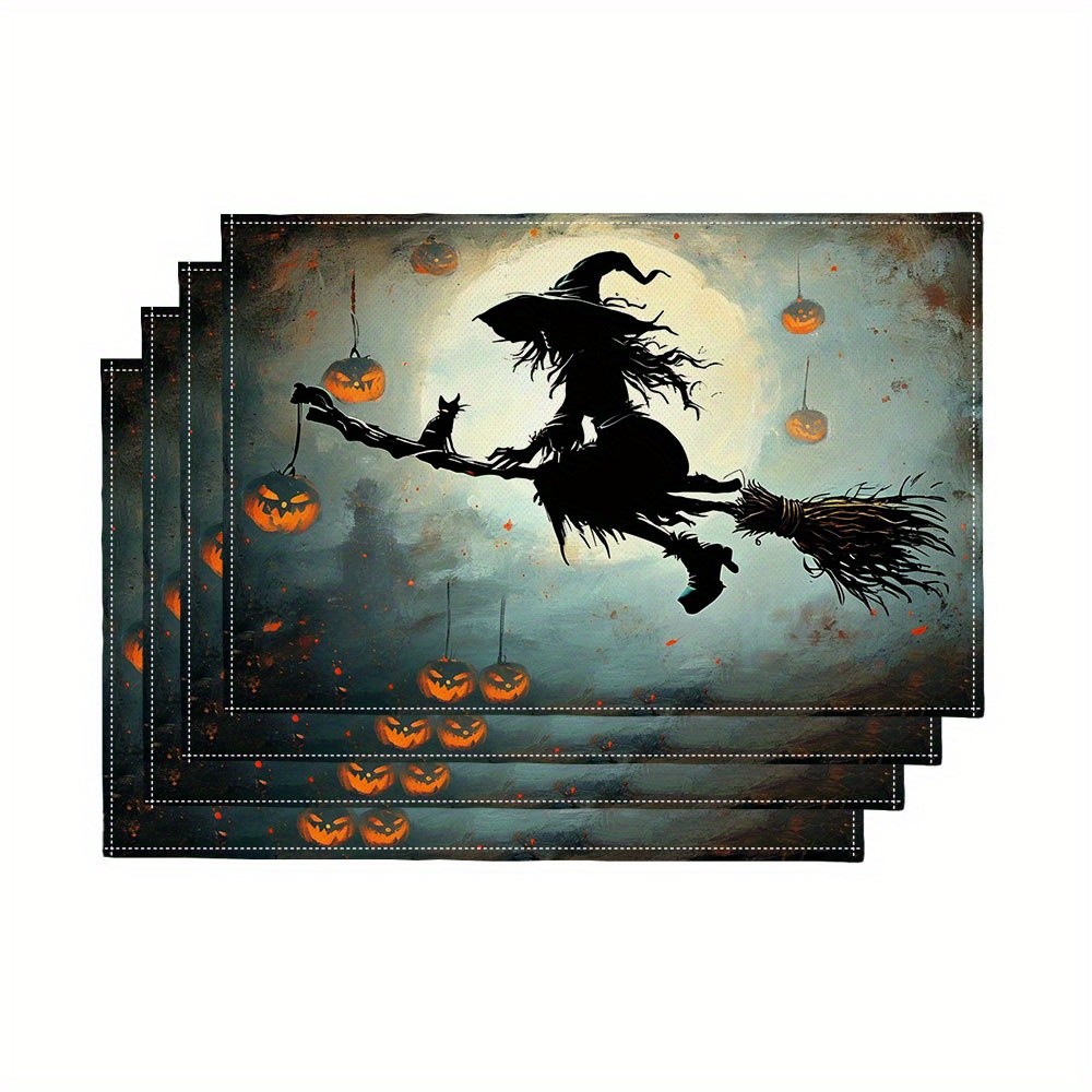 Set of 4 Spooky Halloween Witc - Pumpkin Lantern Halloween 评论和价格