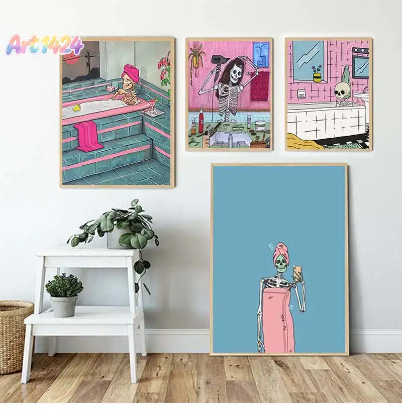 Skeleton Canvas Print and Post - Halloween Skeleton Decoration 评论和价格