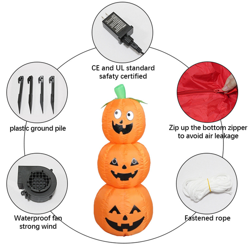 1.2M Stackable Halloween Infla - Halloween Pumpkin Decor Led 评论和价格