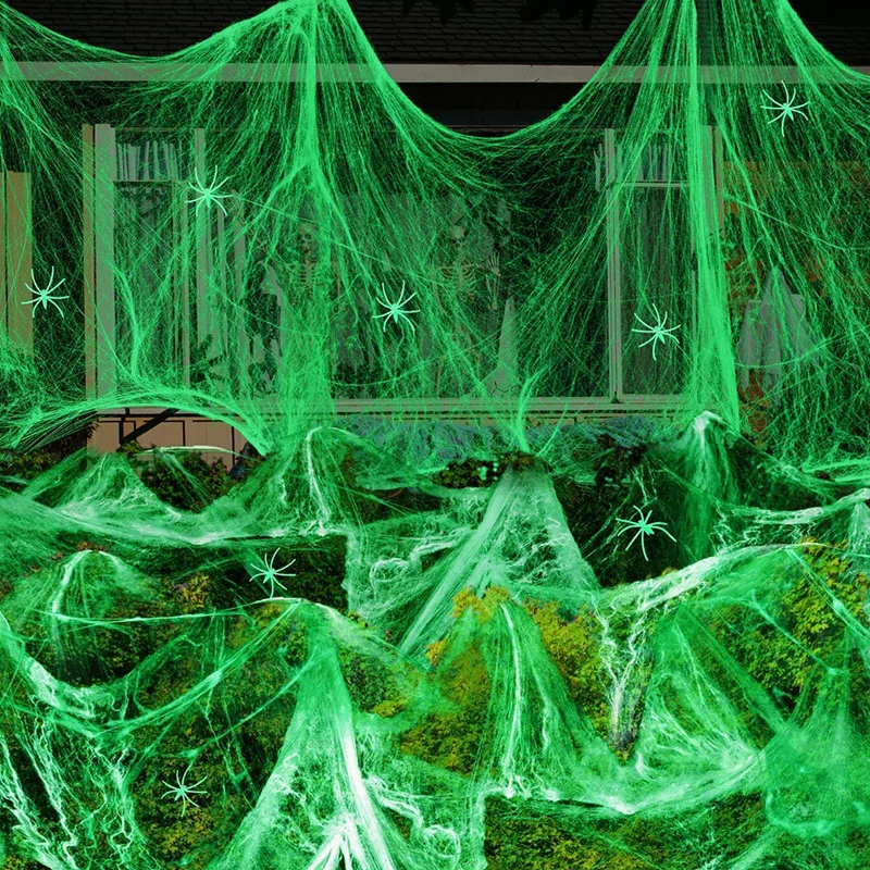 1-5Sets Halloween Glow in The  - Spider Web Halloween Decoration 评论和价格