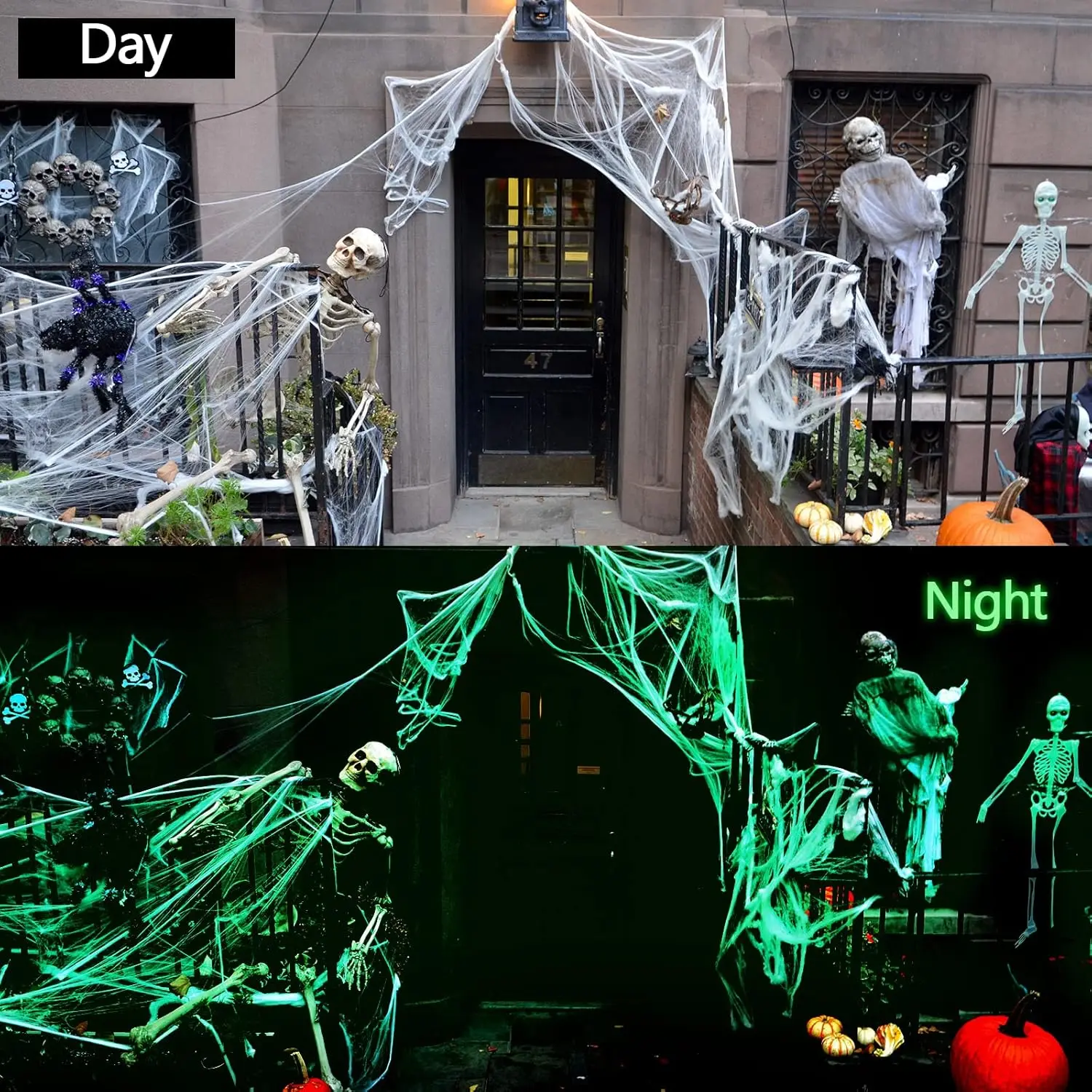 1-5Sets Halloween Glow in The  - Spider Web Halloween Decoration 评论和价格