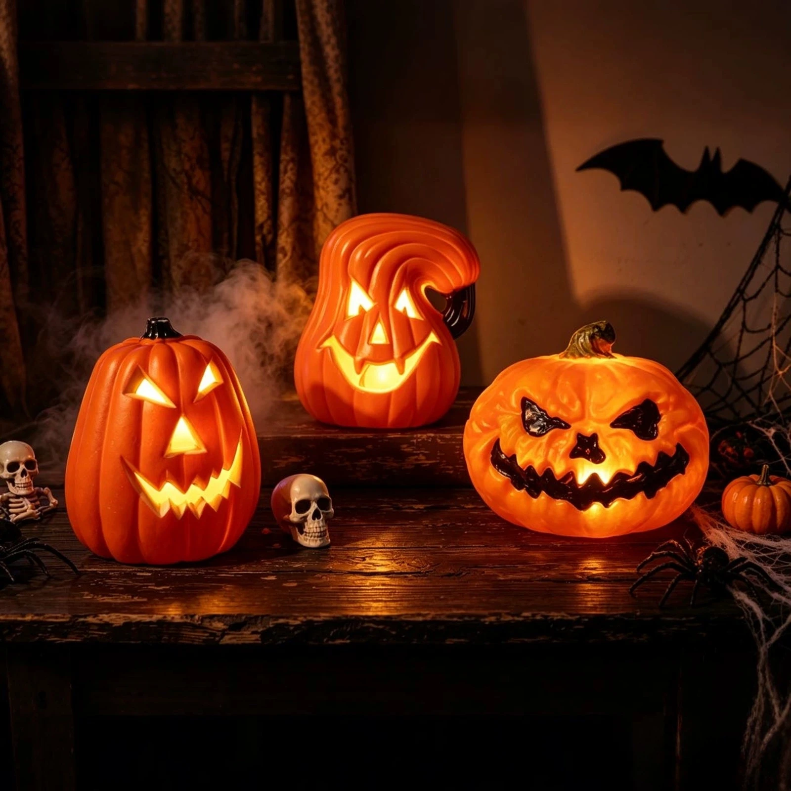 LED Triple Layer Glowing Pumpk - Halloween Pumpkin Decor Led 评论和价格